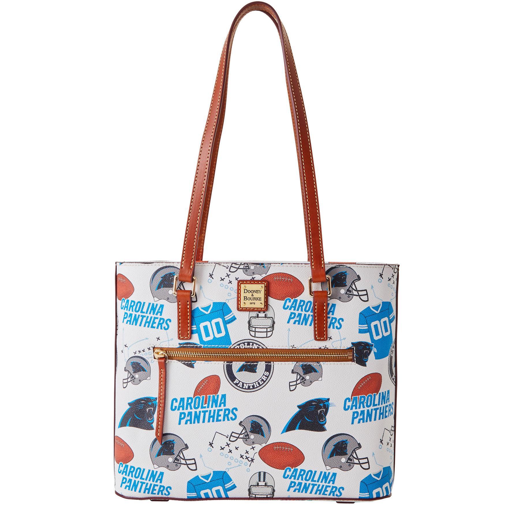 Dooney & Bourke Womens NFL Panthers Coated Cotton Shopper Bag in White Multi Product Image