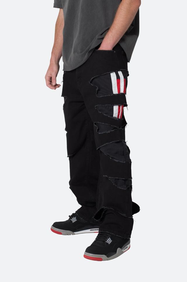 Ultra Baggy Track Lined Denim - Black/Red Product Image