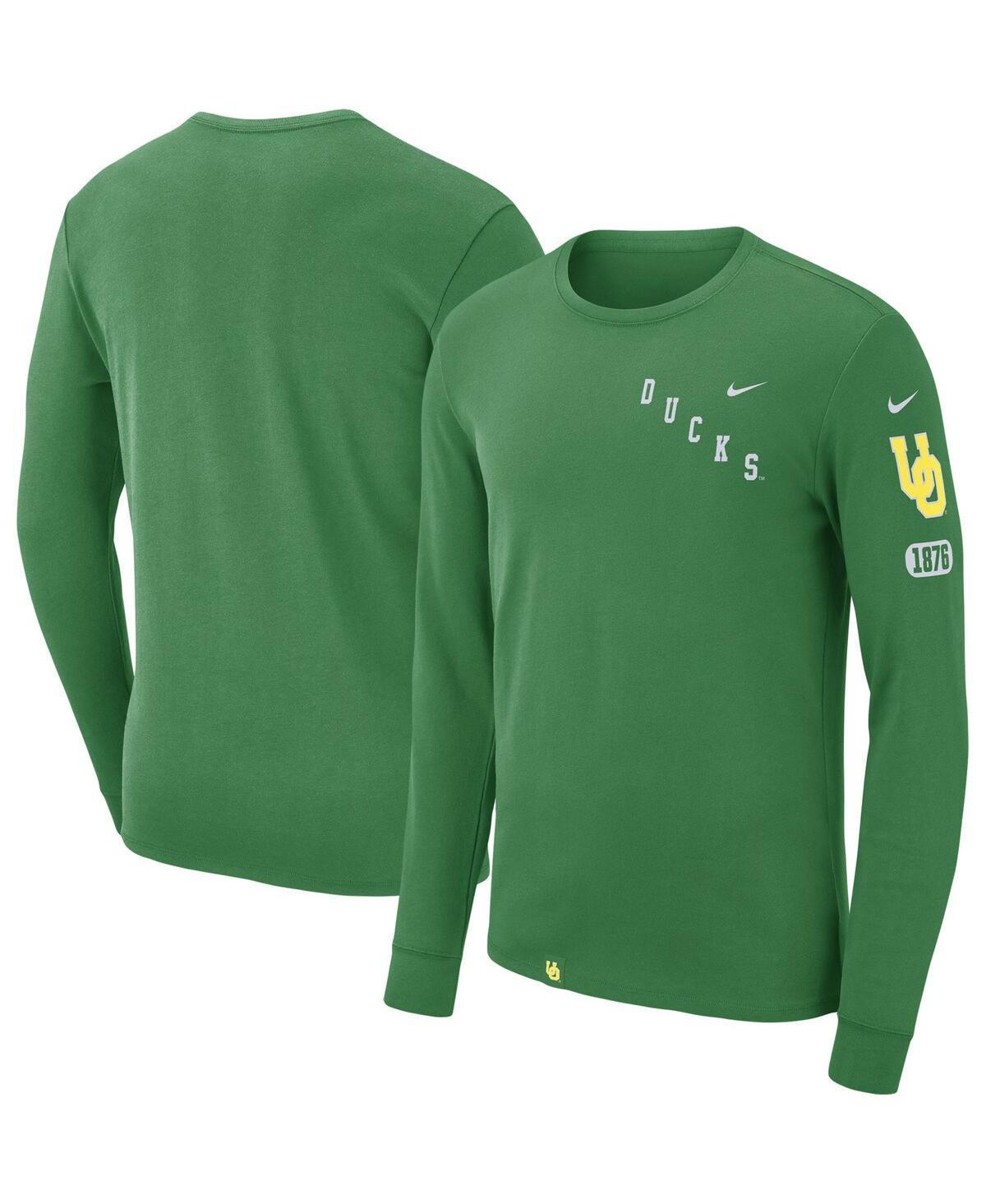 Oregon Nike Men's College Long-Sleeve T-Shirt in Green, Size: Large | DZ3851-377 Product Image