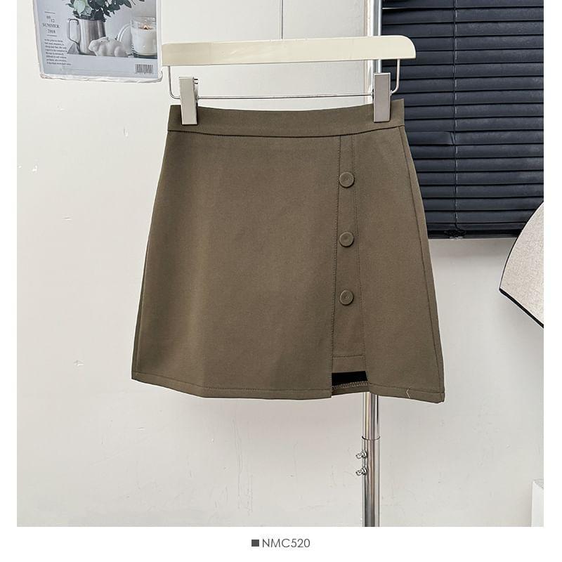 Asymmetrical High-Rise A-Line Mini Skirt Product Image