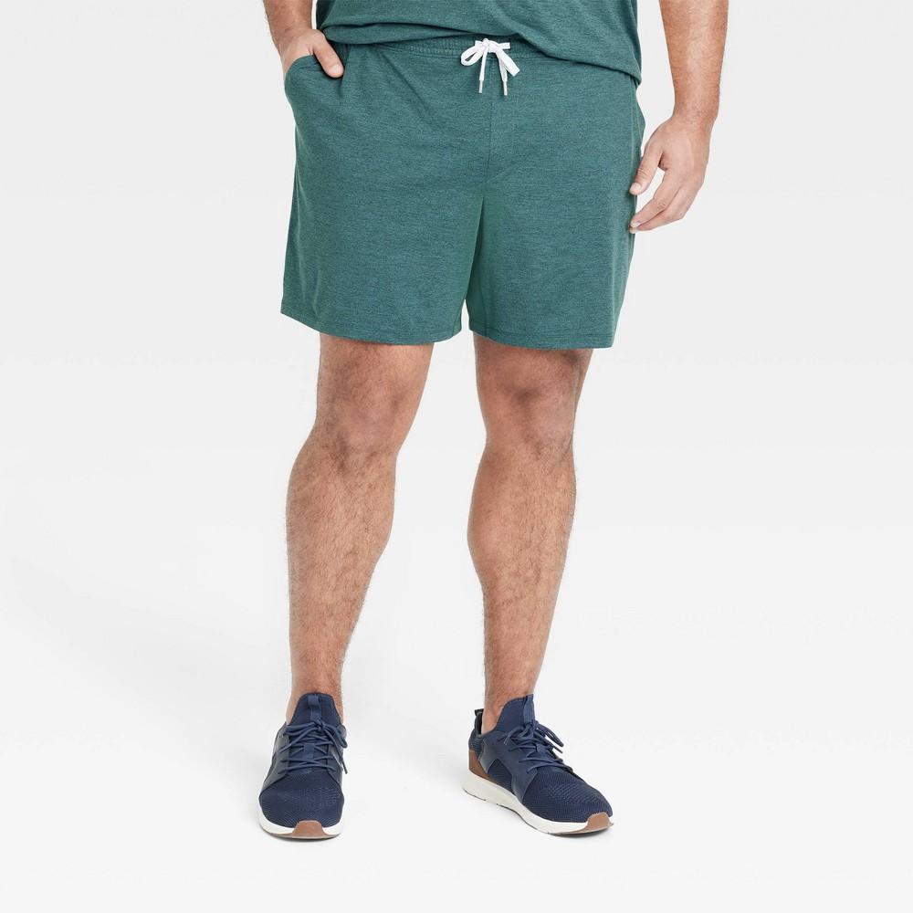 Mens Big Soft Stretch Shorts 7 - All In Motion Heathered Teal 2XL Product Image