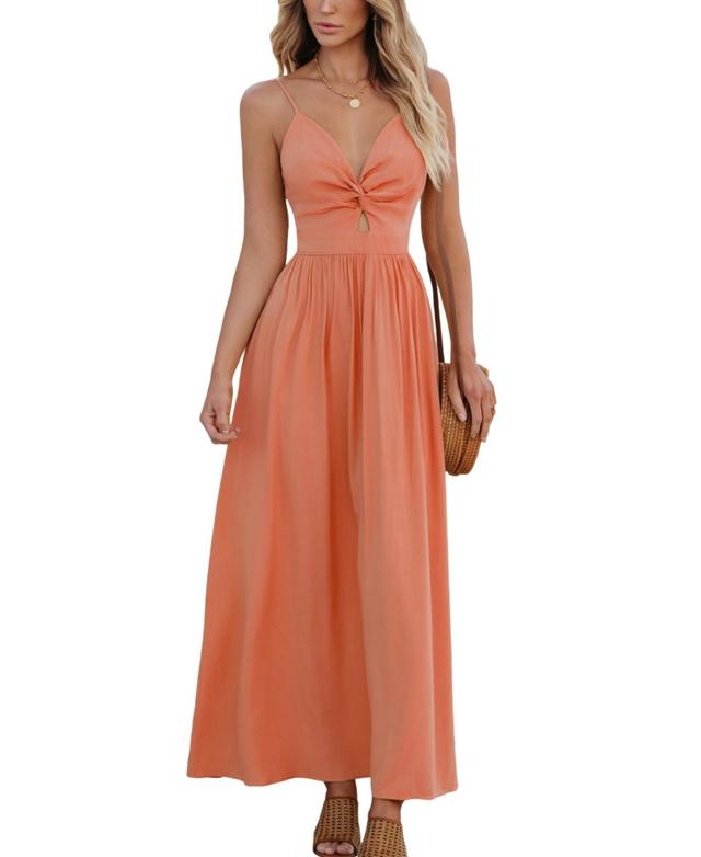 Cupshe Womens Front Twist & Keyhole Maxi Beach Dress Product Image