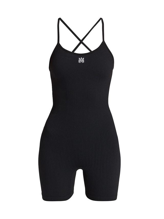 Womens Logo Ribbed Romper Product Image