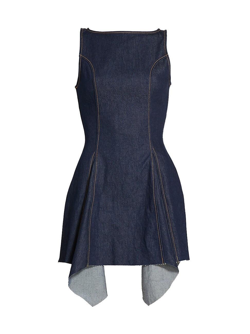 Womens Caroline Boatneck Denim Minidress Product Image