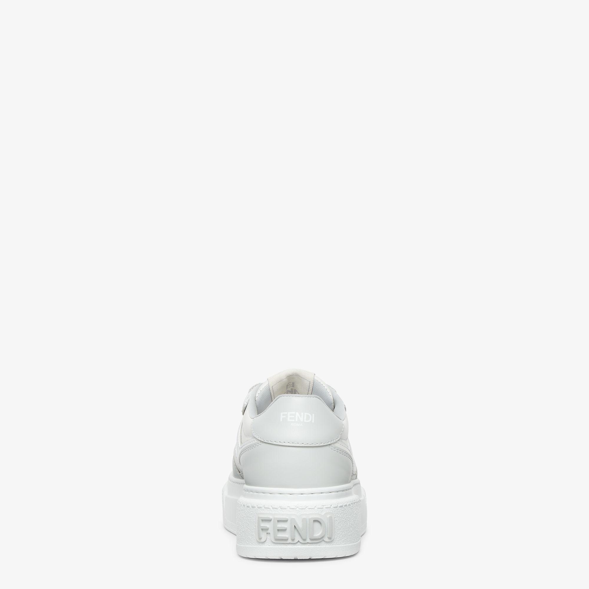 Fendi MatchGray leather platform low-tops Product Image