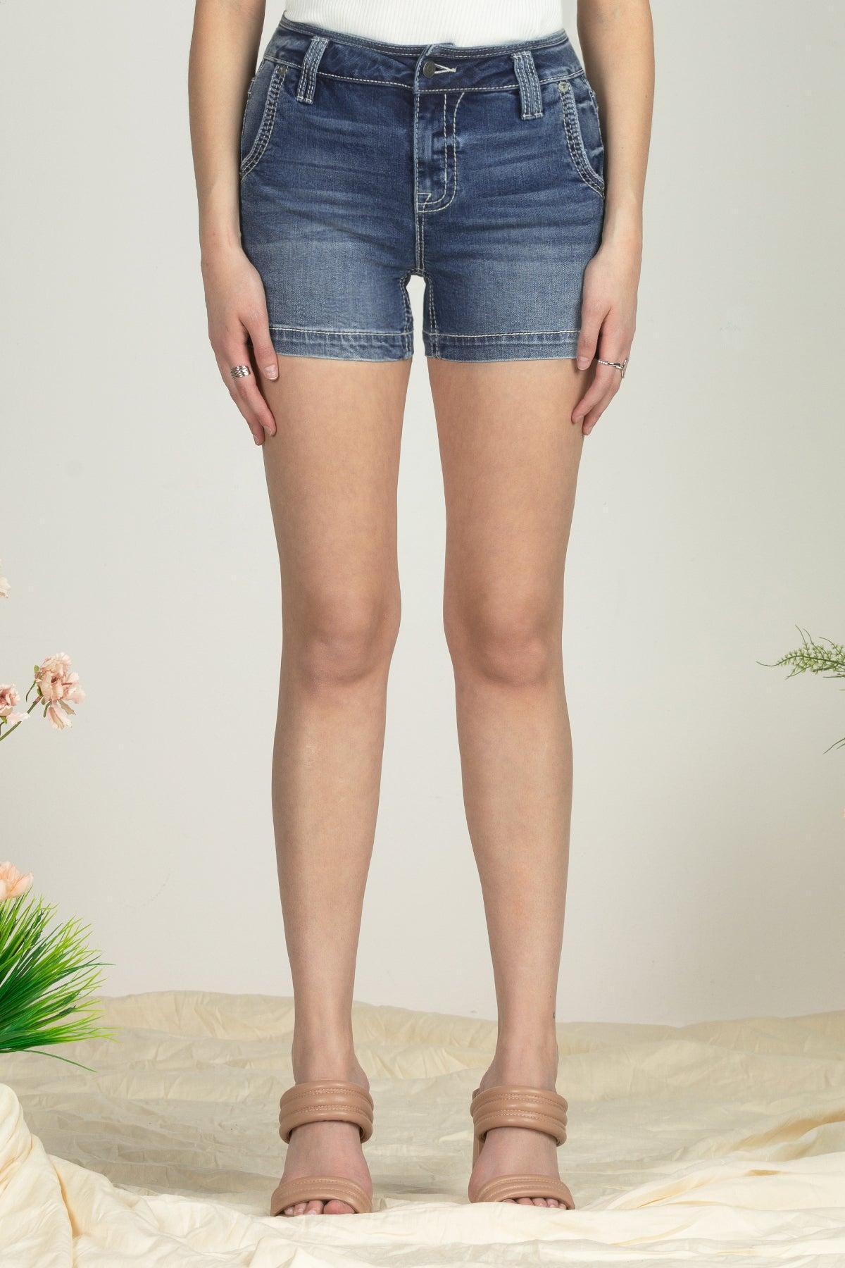 High Rise Denim Shorts Product Image