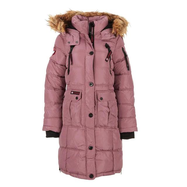 Canada Weather Gear Women's Long Puffer with Faux Fur and Sherpa Lined Hood Pink L Product Image