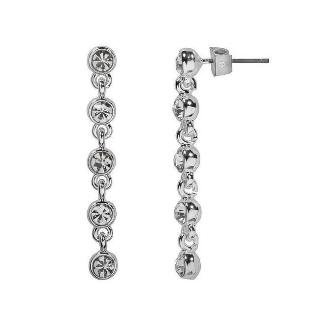 LC Lauren Conrad Stone Linear Drop Earrings, Womens, Silver Product Image