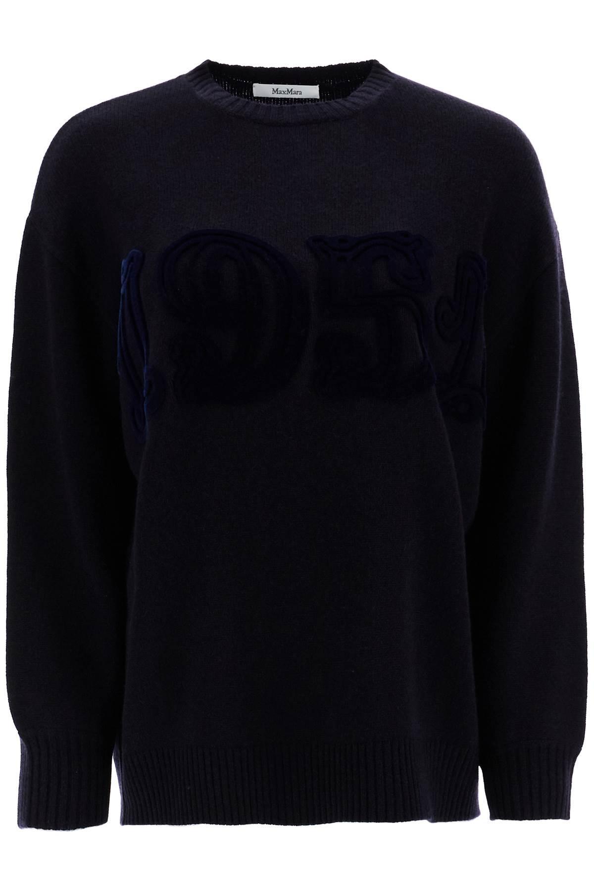 MAX MARA Oversized Wool And Cashmere Sweater In Blue Product Image