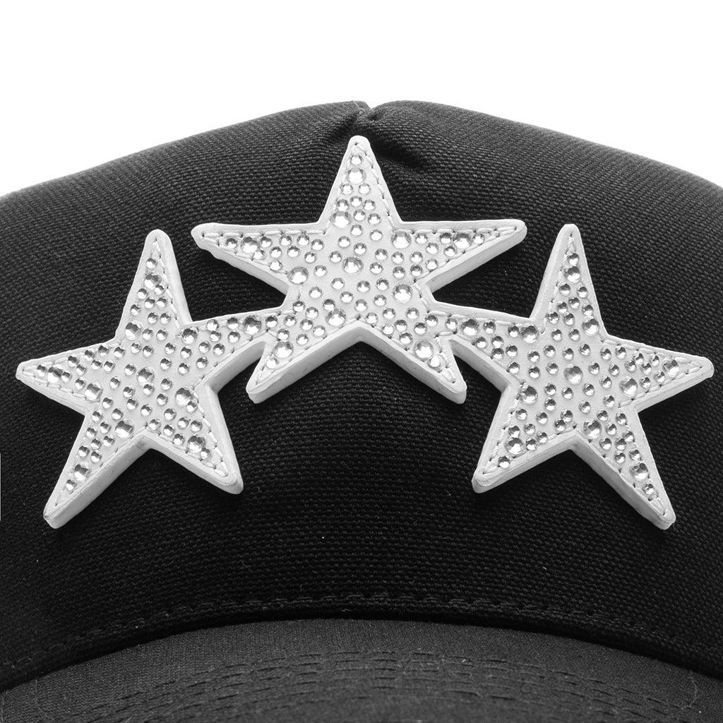 Crystal 3 Star Trucker Hat - Black/White Male Product Image