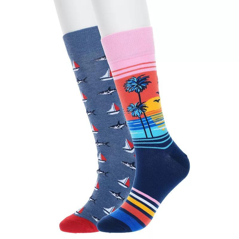 Mens Twisted Toes 2-Pack Novelty Socks, Blue Sunset Product Image