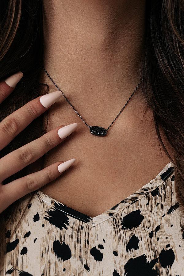 Kendra Scott Elisa Pendant Necklace in Black Drusy Product Image