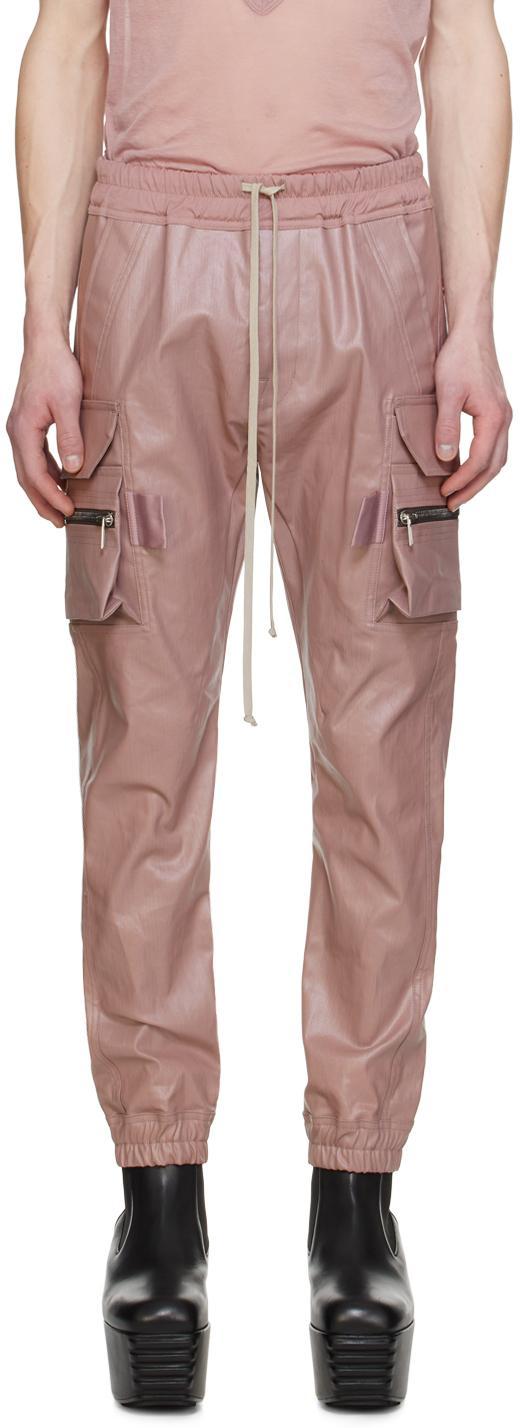 Pink Mastodon Denim Cargo Pants In 63 Dusty Pink Product Image