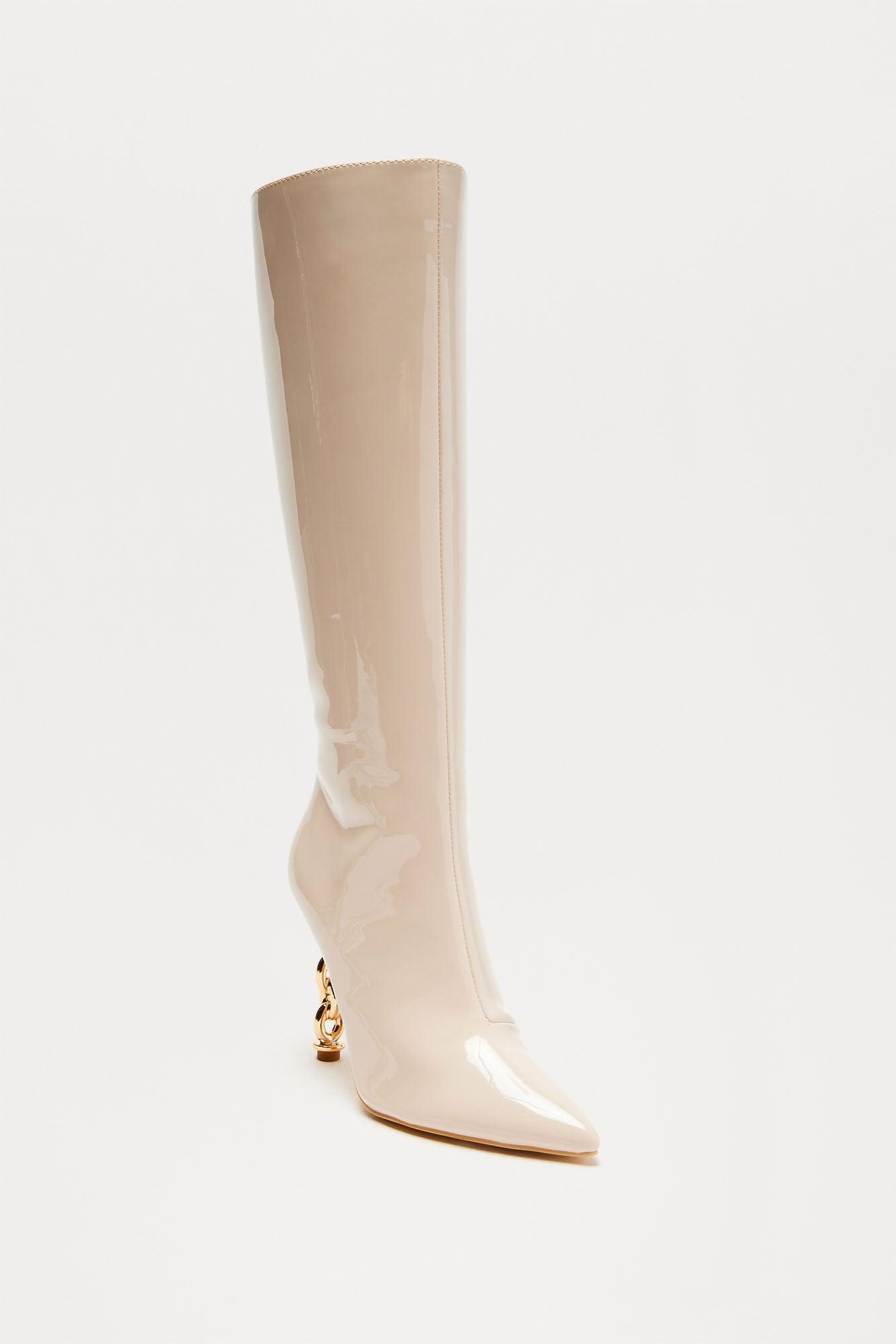 Inside Scoop Knee High Boots - Cream product image