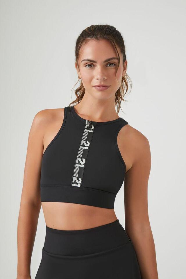 21 Graphic Zip-Up Sports Bra | Forever 21 Product Image