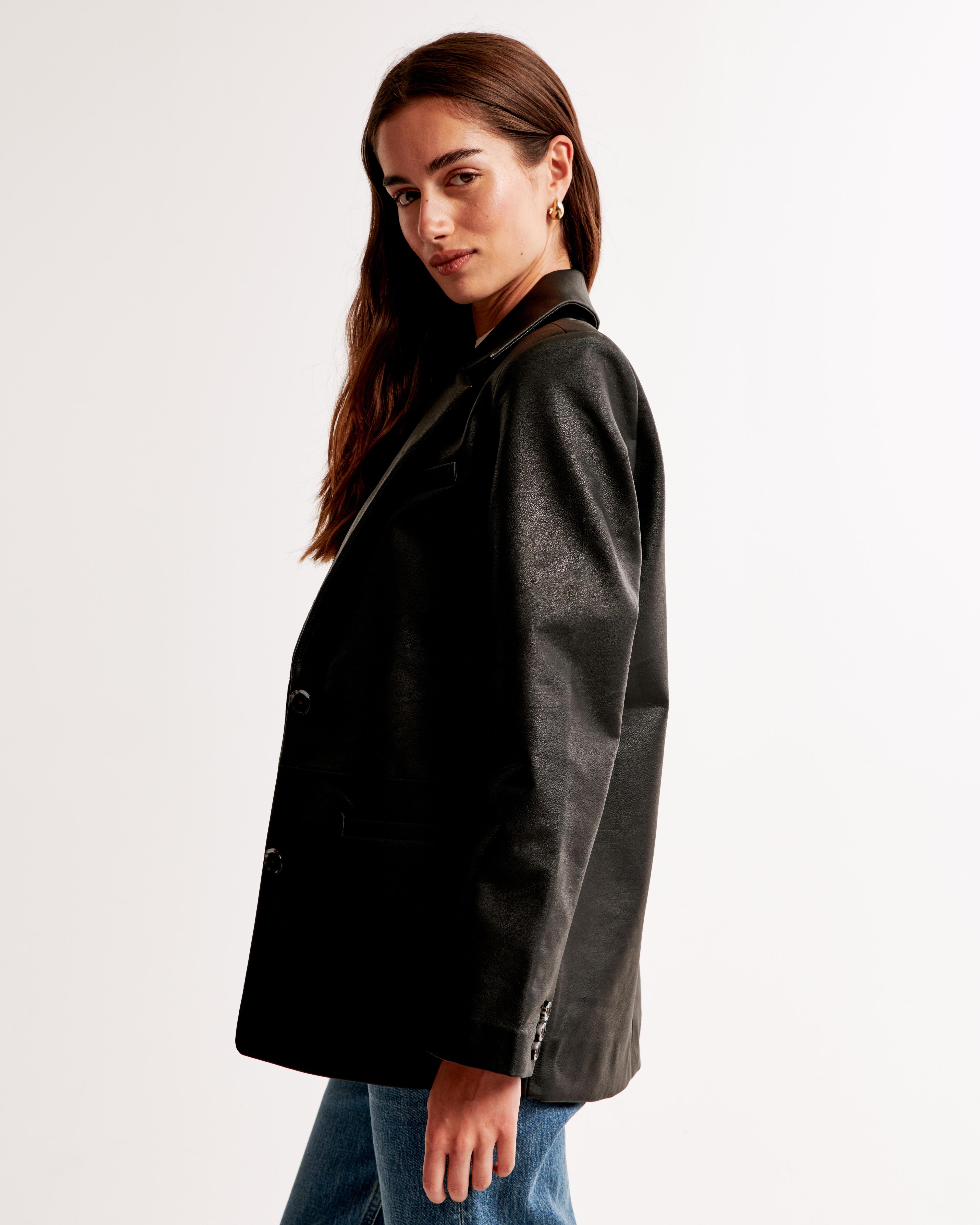 Vegan Leather Blazer Product Image