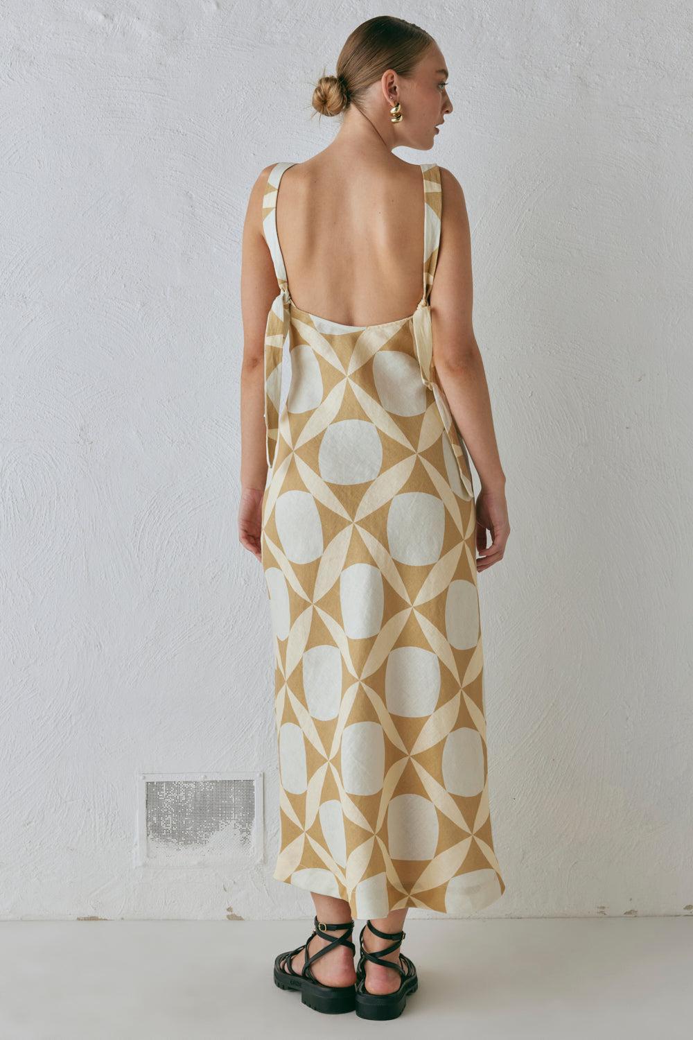 Talia Linen Midi Dress Scope Product Image