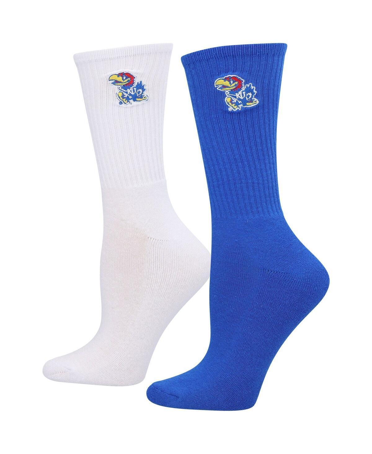 Womens ZooZatz Royal Kansas Jayhawks 2-Pack Quarter-Length Socks - Royal Product Image