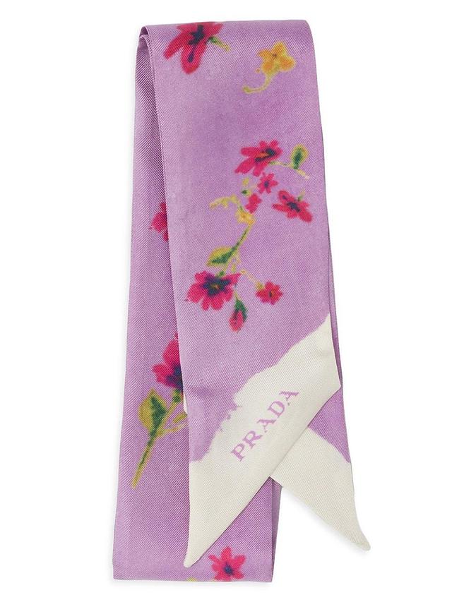 Womens Printed Silk Twill Foulard Scarf Product Image