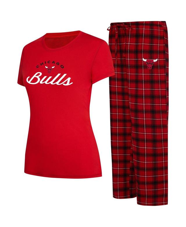 Womens College Concepts /Black Portland Trail Blazers Arctic T-Shirt & Flannel Pants Sleep Set Product Image