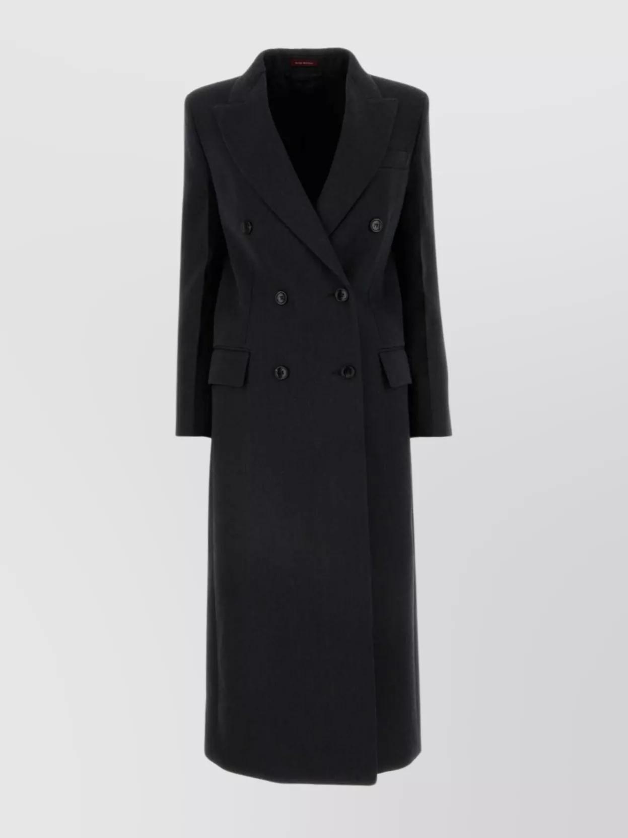 Double Breasted Long Coat In Black product image