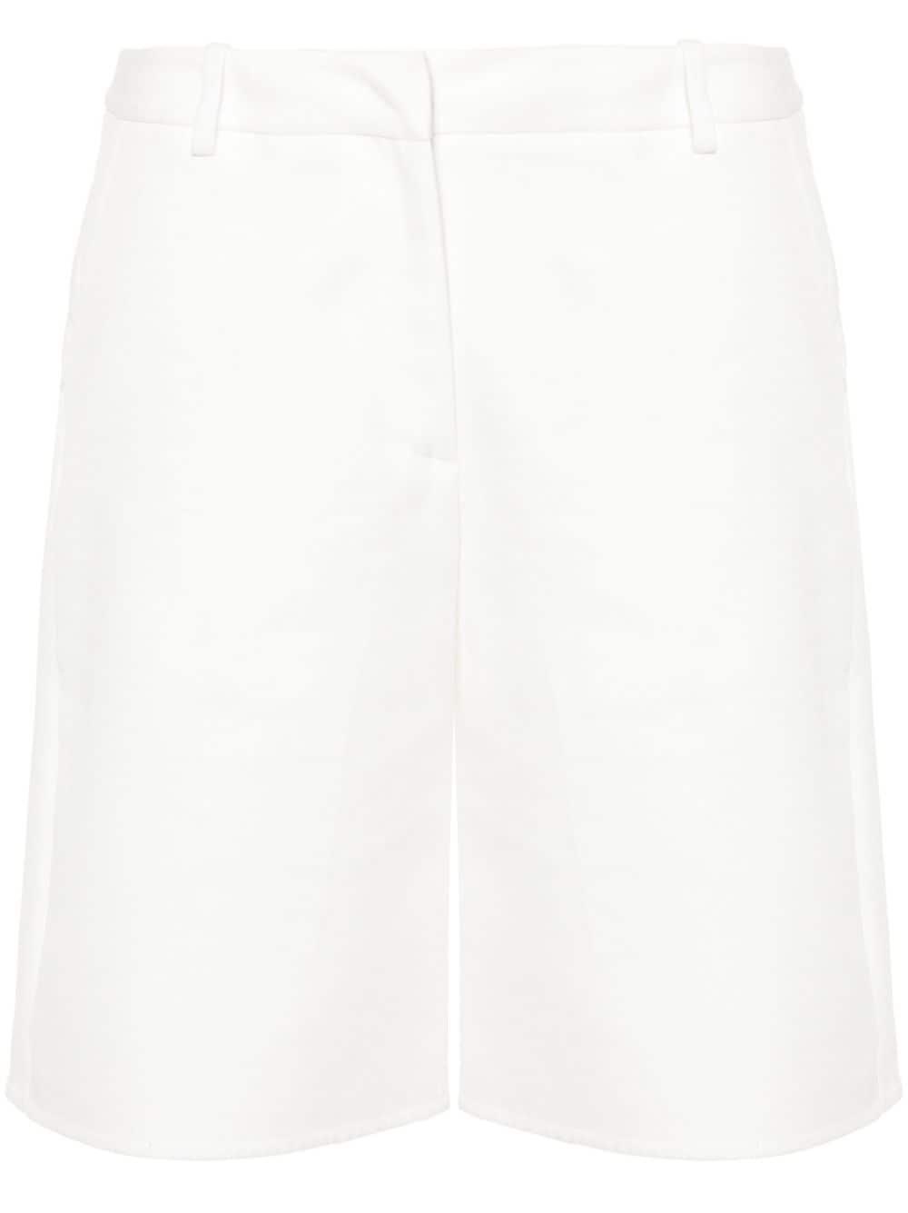 Knielange Shorts Aus Twill In White Product Image