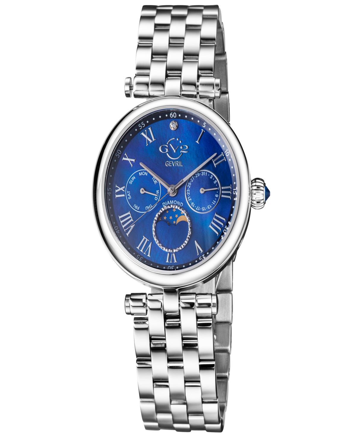 Gevril Womens Florence Swiss Quartz Silver-Tone Stainless Steel Bracelet Watch 36mm Product Image