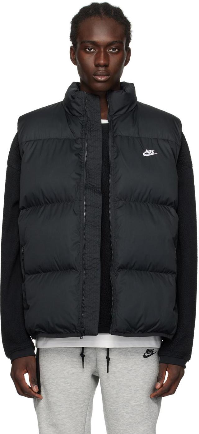 Black Sportswear Club Puffer Vest In Black/white Product Image