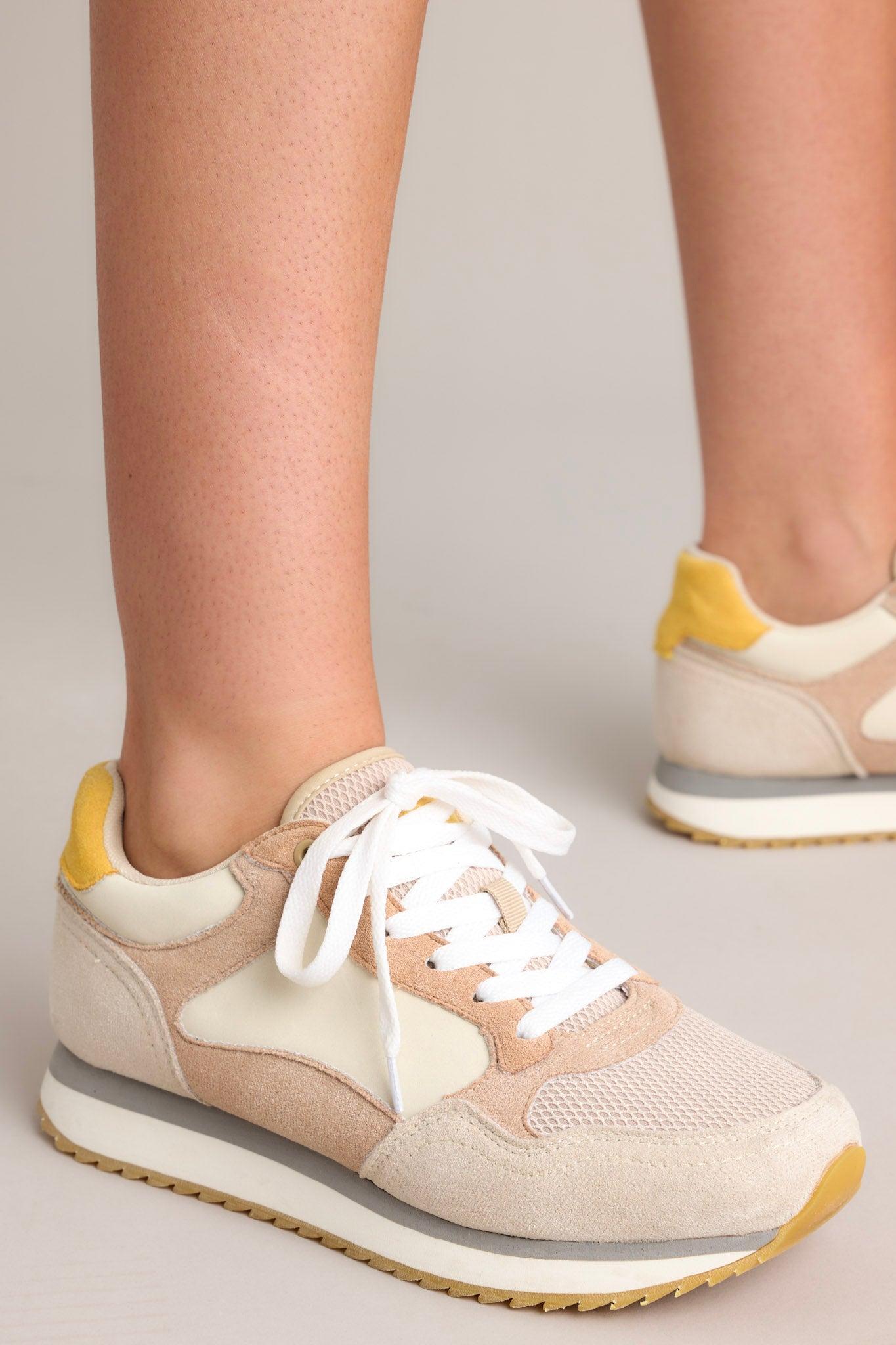 It's A Necessity Taupe Sneakers Beige Product Image