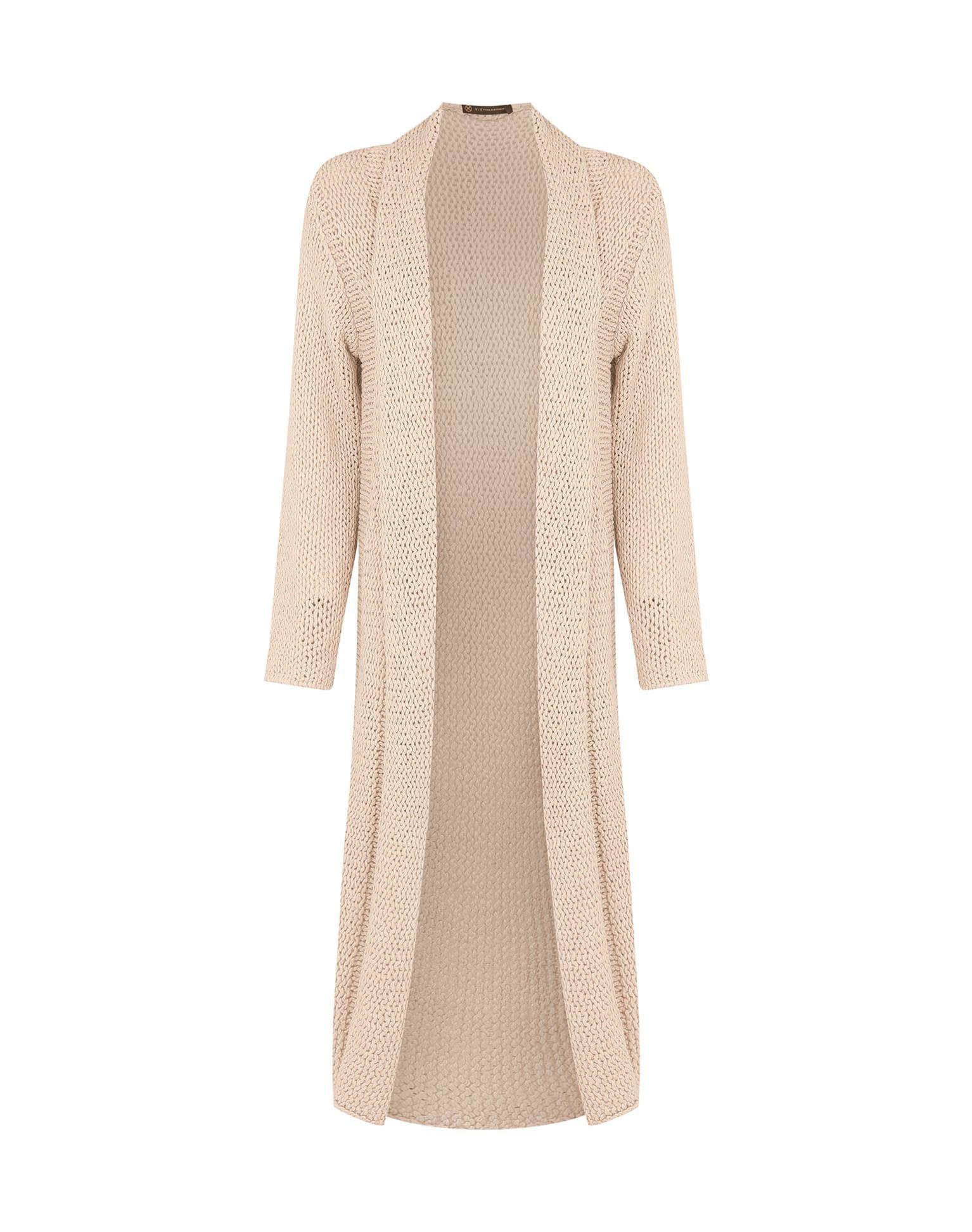 Knit Midi Long Cardigan - Off White Product Image