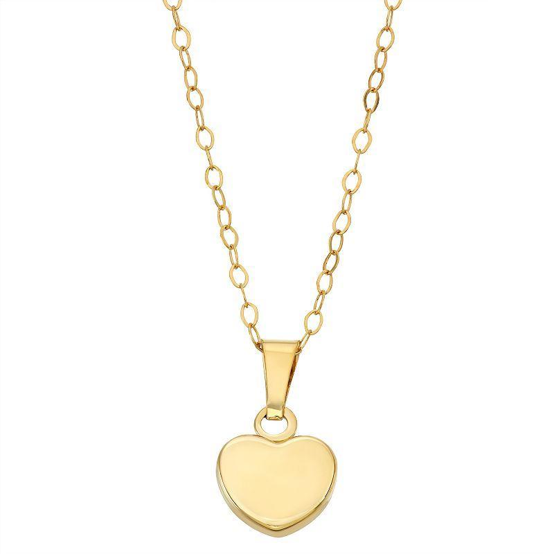 10k Gold Polished Heart Pendant, Womens Product Image