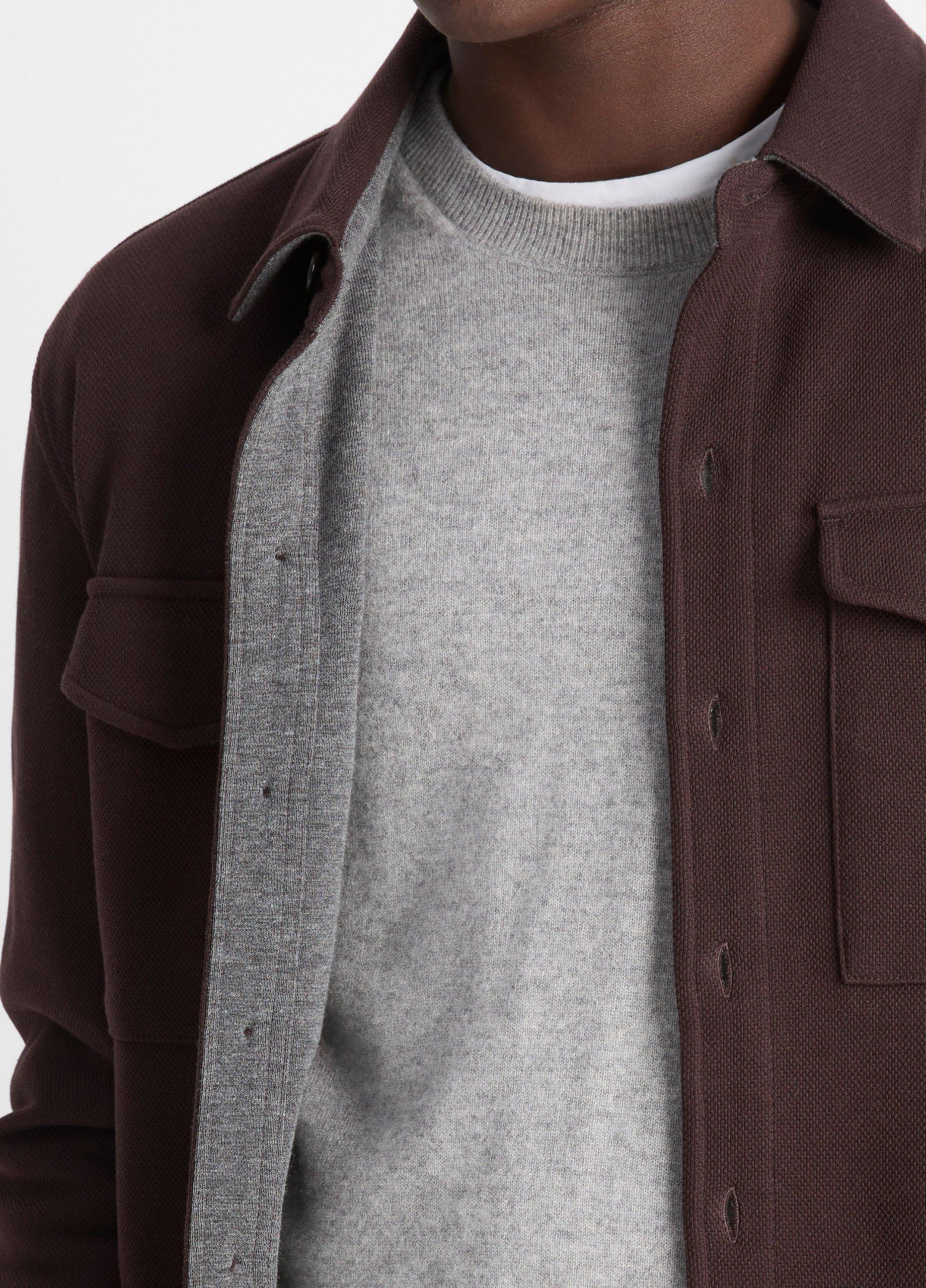 Double-Knit Cotton-Blend Piqué Shirt Jacket Product Image