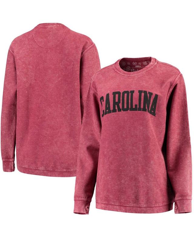 Womens Pressbox Garnet South Carolina Gamecocks Comfy Cord Vintage Wash Basic Arch Pullover Sweatshirt Product Image