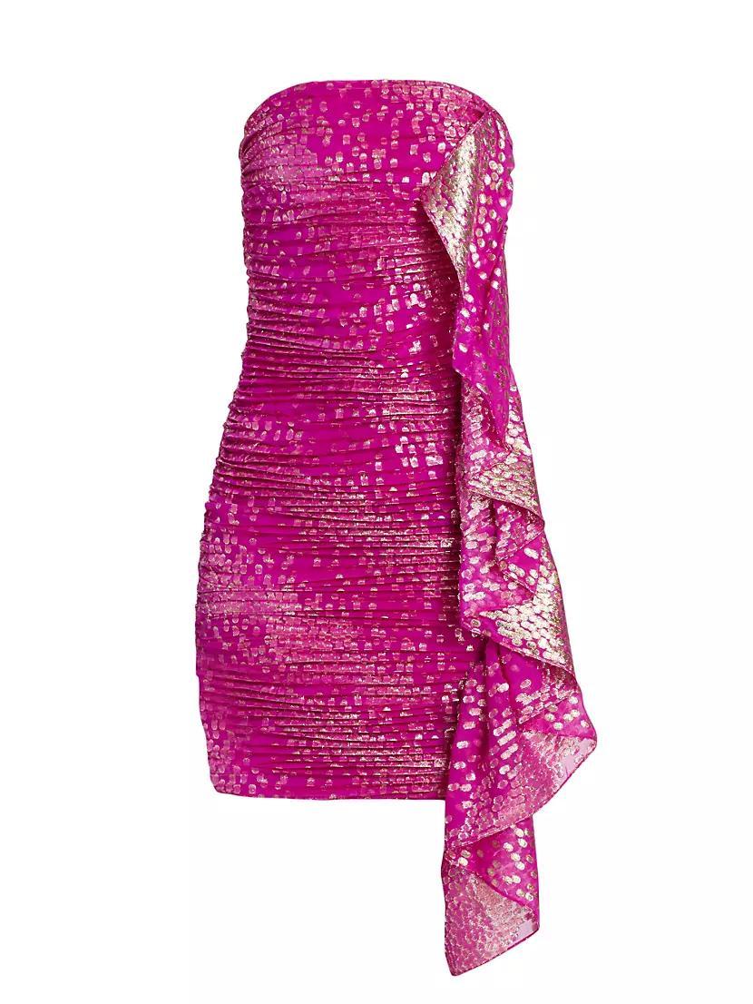 Talia Metallic Silk-Blend Minidress Product Image