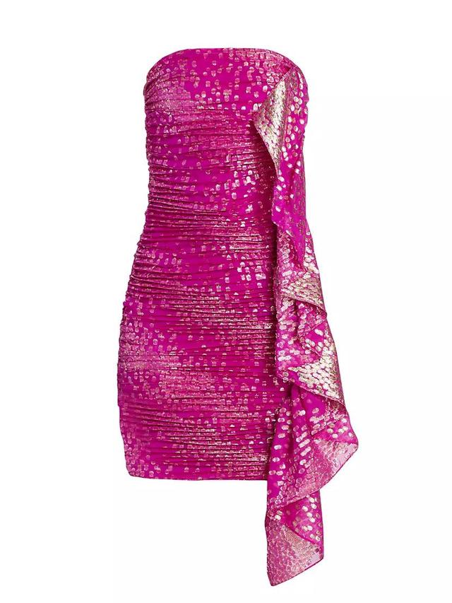 Talia Metallic Silk-Blend Minidress Product Image