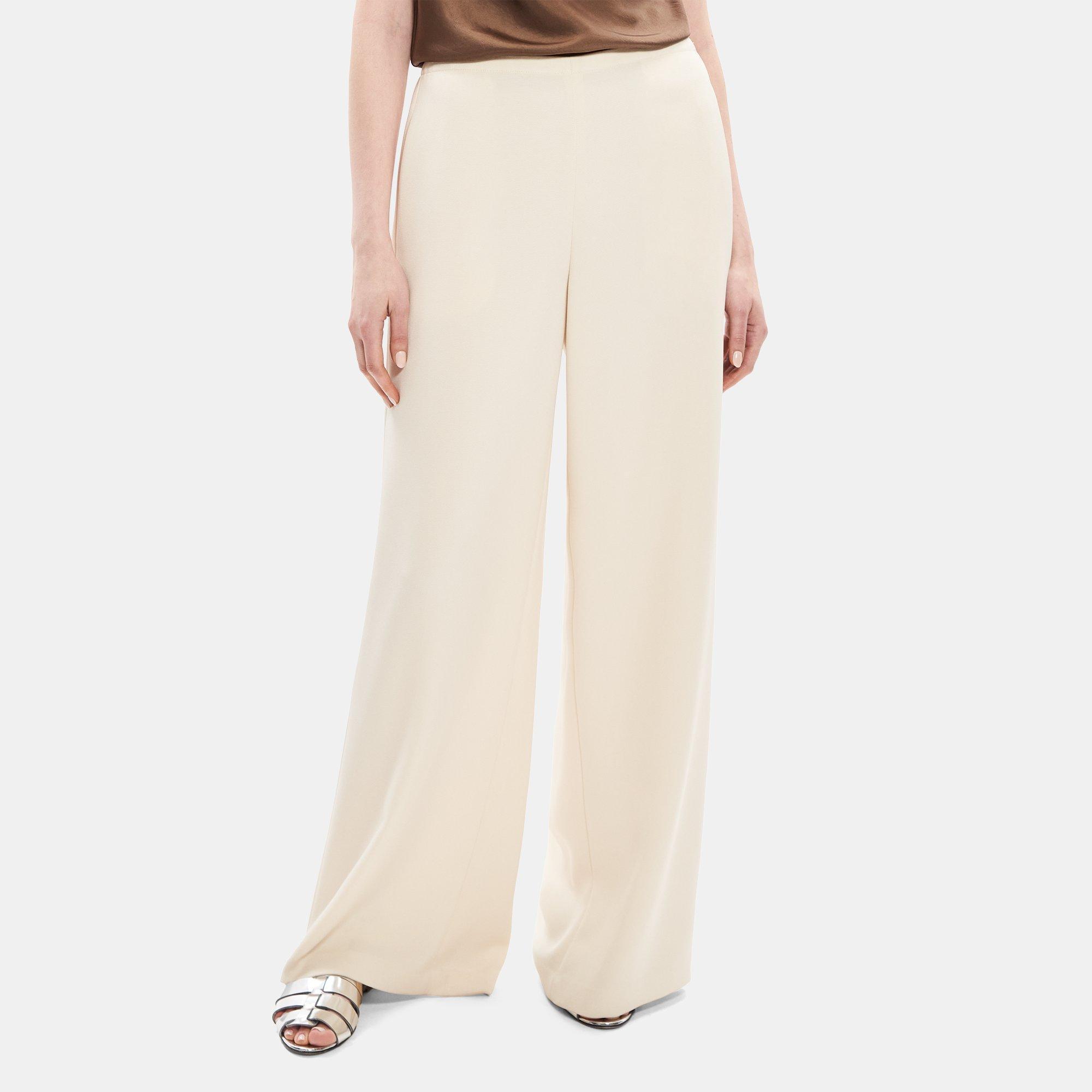 Oxford Crepe Wide-Leg Pull-On Pant | Theory Outlet Product Image