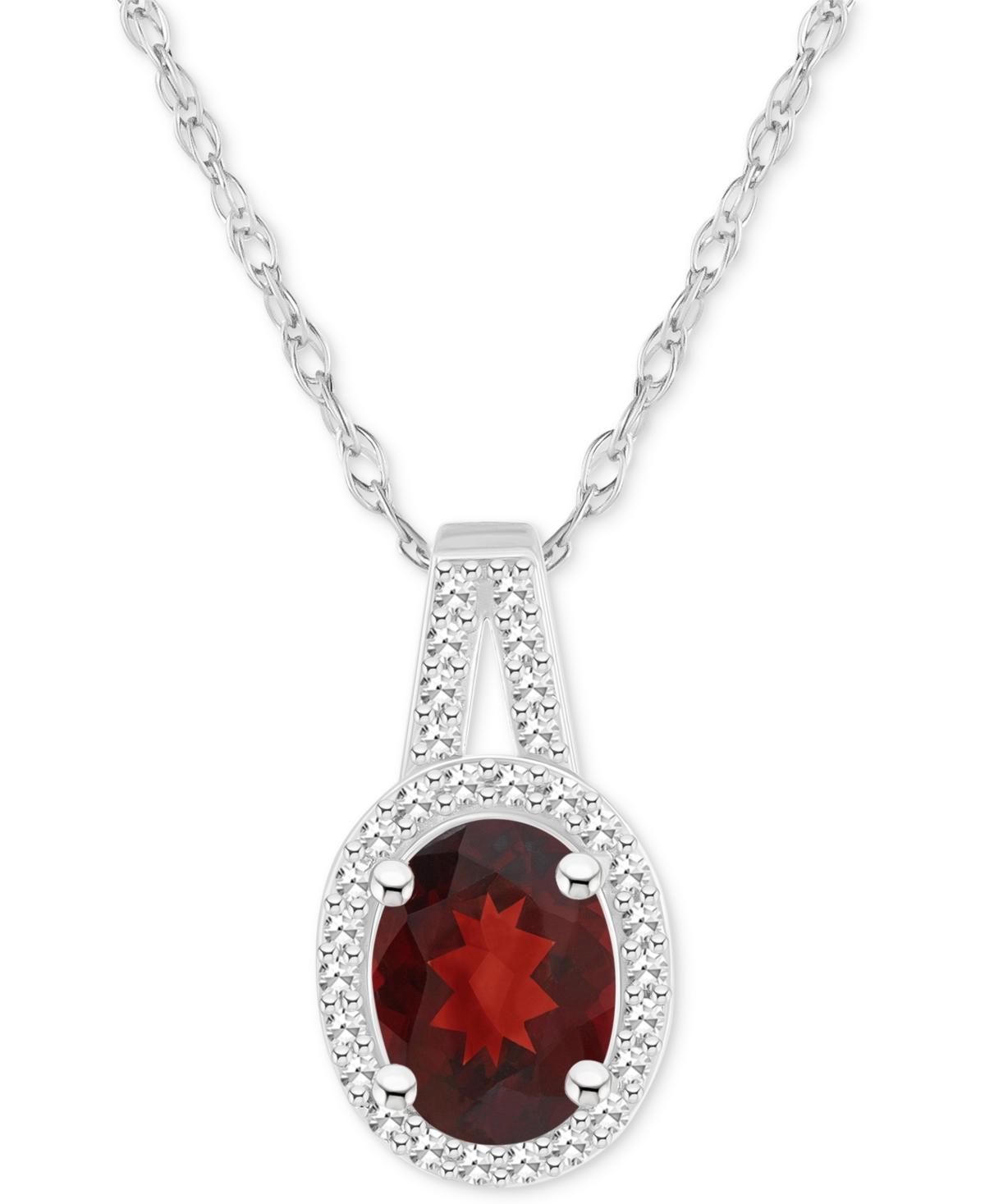 Celebration Gems Sterling Silver Gemstone & 1/7 Carat T.W. Diamond Halo Pendant Necklace, Womens Purple Product Image