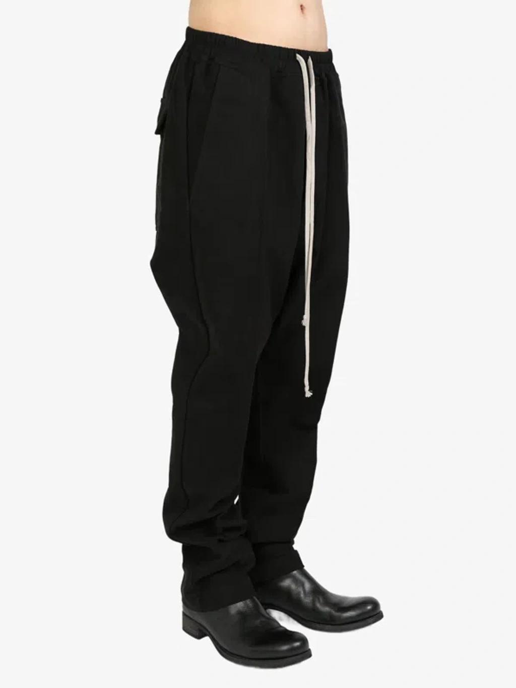 Black Drawstring Trousers In 09 Black Product Image