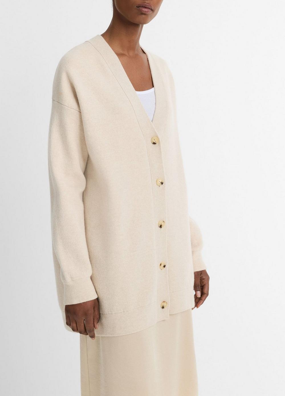 Double-Knit Wool-Blend Oversized Cardigan Product Image