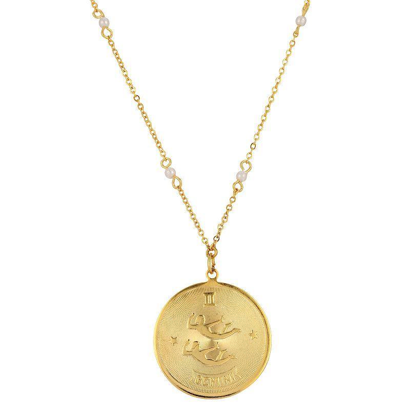 1928 Gold-tone Sagittarius Pendant Necklace, Womens, May Product Image