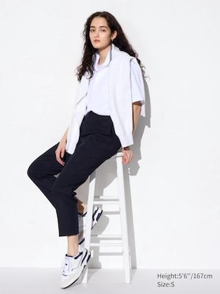 Womens Smart Ankle Pants 2-Way Stretch Navy Small UNIQLO US Product Image