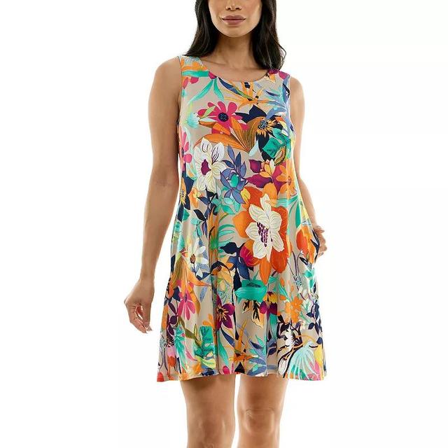 Womens Nina Leonard Puff Print Pocket Trapeze Dress Product Image