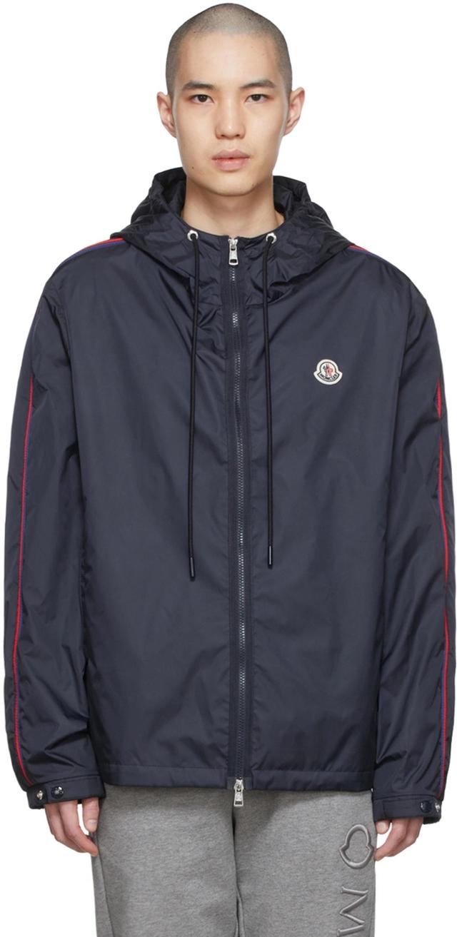 Hattab Logo-patch Nylon Hooded Jacket In Navy Product Image