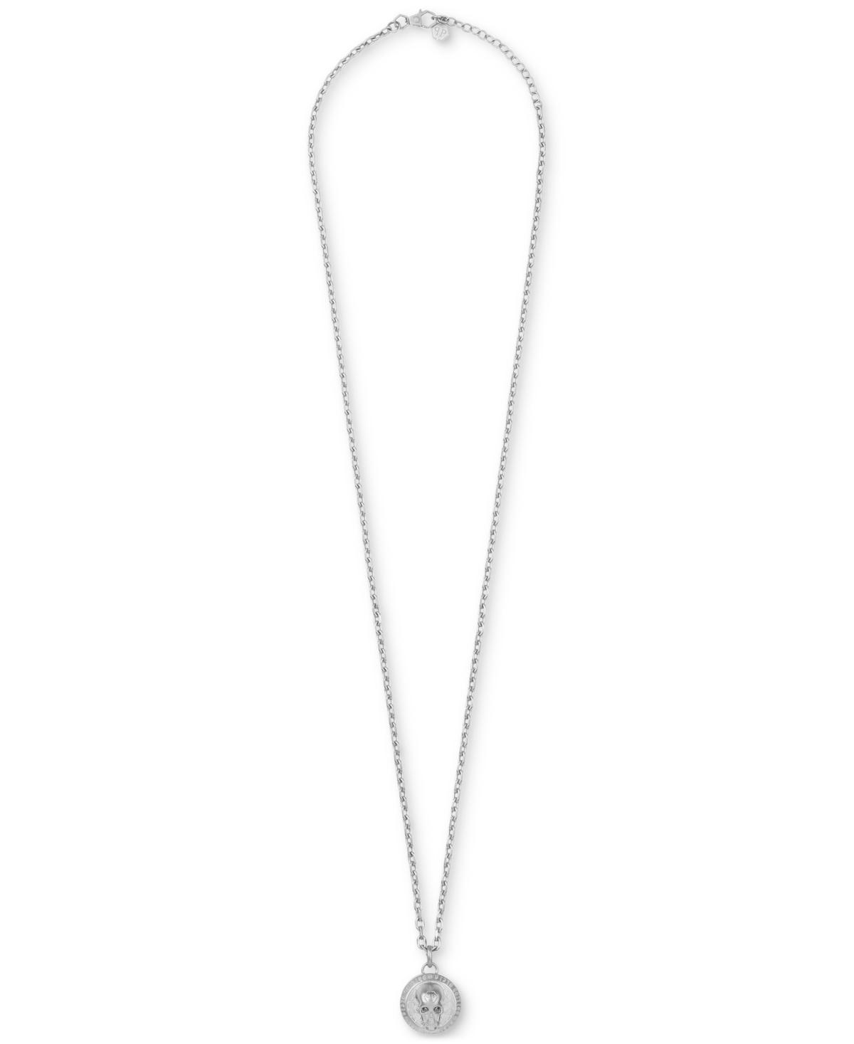 PHILIPP PLEIN Stainless Steel 3d $kull Cable Chain 29-1/2" Pendant Necklace In Silver Product Image