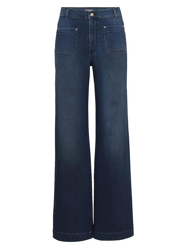 DL1961 Premium Denim Hepburn Wide-Leg High-Rise Vintage Jeans  - BLUE TIFE - Size: 28 Product Image