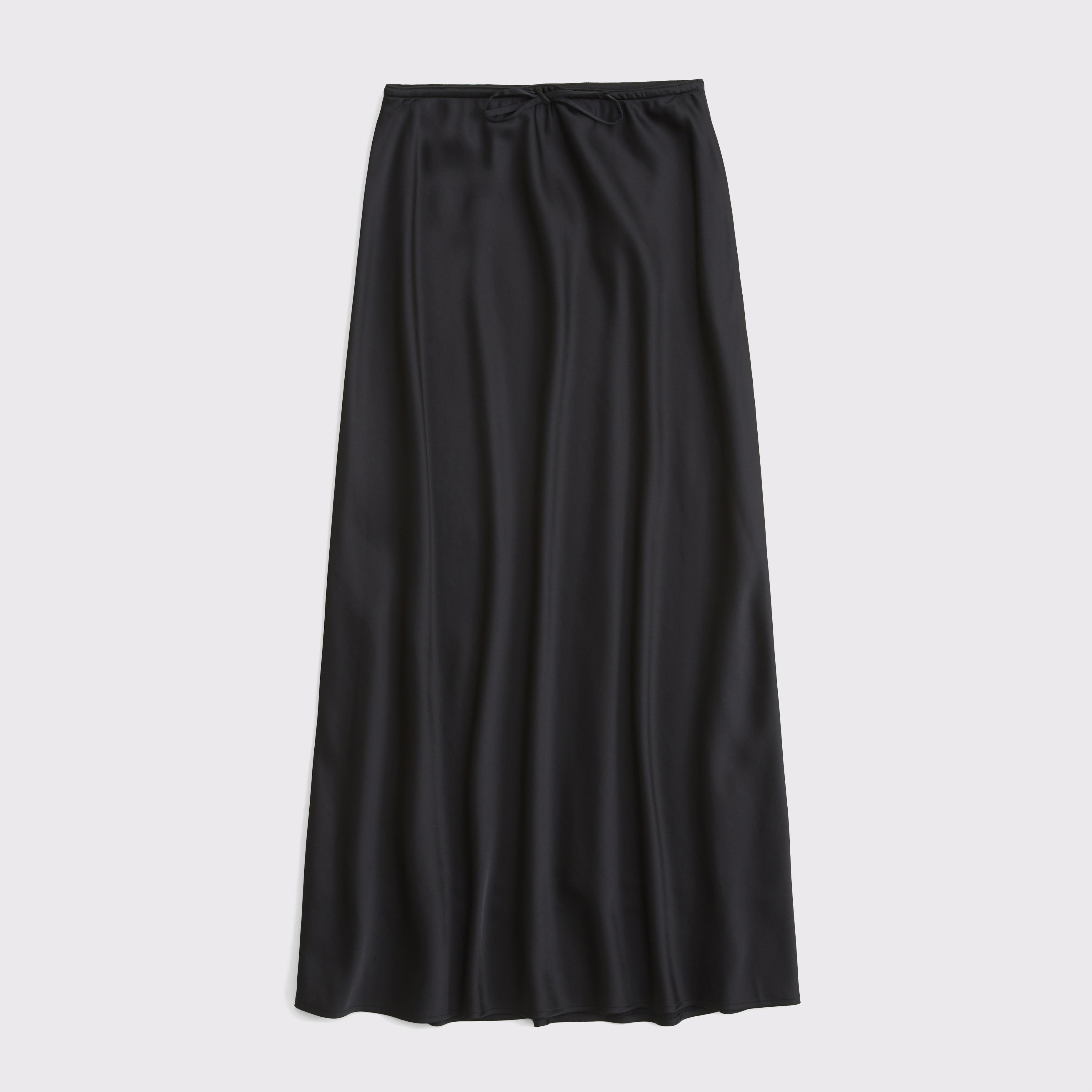 Mid Rise Satin Maxi Skirt Product Image