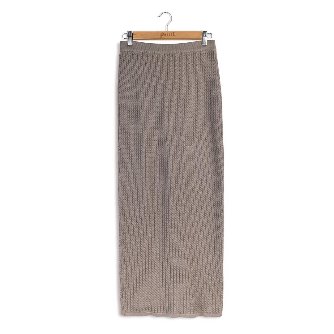 Point Cableknit Straight Maxi Skirt Product Image