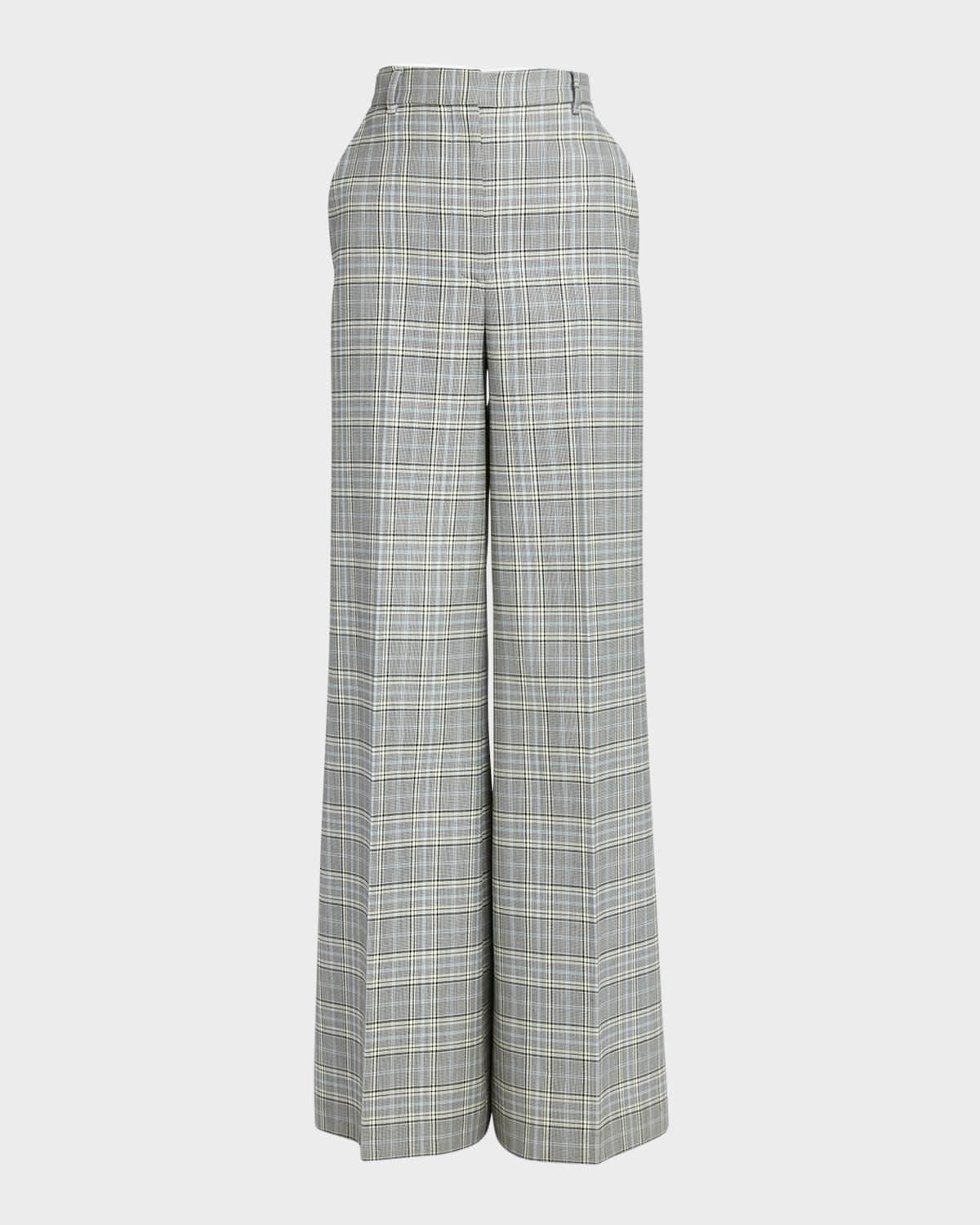 Plaid Flared Wool Trousers product image