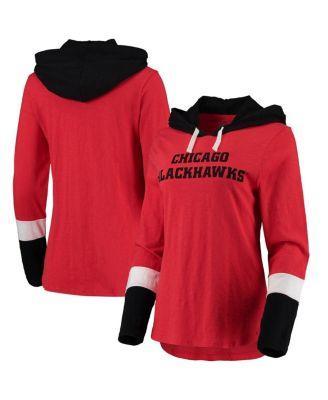 Womens G-iii 4Her by Carl Banks Red Chicago Blackhawks Passing Play Hoodie Long Sleeve T-shirt Product Image