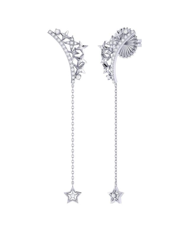 LuvMyJewelry Starry Cascade Tiara Design Sterling Silver Diamond Drop Women Earring Product Image